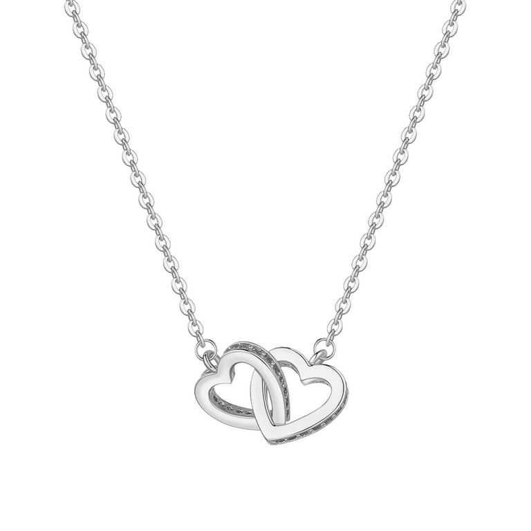 Double heart shop necklace pandora