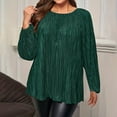 thumbnail image 6 of Jalioing Plus Size Shirts for Women Loose Long Sleeve Crew Neck Ruched Pullover Tops Fashion Casual Blouses, 6 of 7