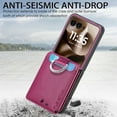 thumbnail image 6 of Dteck for Motorola Razr Ultra 2025 Case with Tempered Glass Screen Protector, Wallet Case for Moto Razr 60 Ultra 2025 with Card Holder, PU Leather Phone Cover with Ring Finger,Purple, 6 of 8