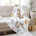 thumbnail image 6 of 70x55 Inches Glow in The Dark Blanket Cozy Throw Camping Blankets for Home and Outdoor Use Watercolor Rabbit Pattern, 6 of 8