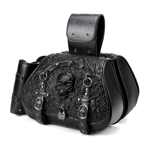 Zeiwohndc Adjustable Motorcycle Saddlebags Organizers Rainproof Leather Spacious Storage