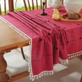thumbnail image 4 of tablecloths Rectangular Rectangle Tablecloth Burlap Farmhouse Dining Table Cover Rustic Table Cloths Party Tablecloth Christmas Table Cloth (Rectangle/Oblong锛 x - Seats), 4 of 8