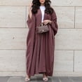 thumbnail image 4 of Modern Women's Fashion Turkish Style Long Sleeve Loose Fit Cardigan Robe Abaya for Casual Outings, 4 of 8