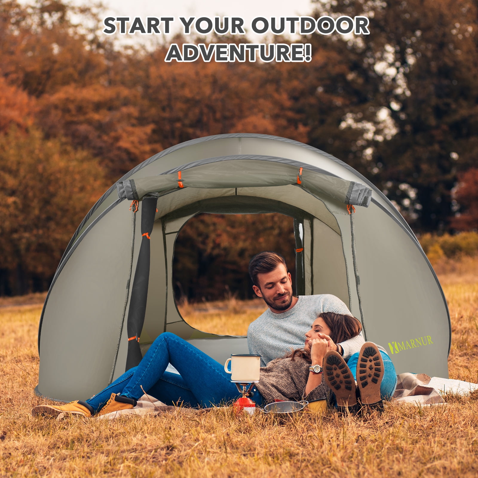 QOMOTOP Waterproof 4-Person Instant Tent, Large for Adults