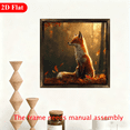 thumbnail image 4 of A 12*12-inch wooden framed painting - a solitary fox. It can be used as a home decoration item or as a wonderful gift., 4 of 7