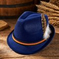 thumbnail image 4 of Wool Fedora Hats for Men Women Wide Brim Felt Panama Hat,One Size, 4 of 5