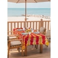 thumbnail image 3 of Rectangle Outdoor Tablecloth With Umbrella Hole And Zipper– Abstract Sun Tie Dye Waterproof Patio Table Cover for Party, Picnic, Backyard, 54"x80" , Yellow Tomato Red, 3 of 8