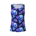 thumbnail image 4 of Lsque cool crystal Skull flower Printed Workout Tank Tops for Women, Athletic Sports Tank Tops, Compression Sleeveless Dry Fit Shirts,Sleeveless Yoga Shirt-Large, 4 of 9