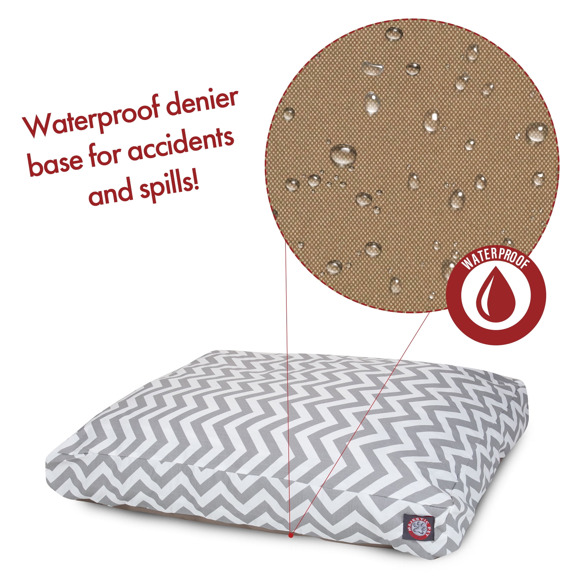 Majestic Pet | Chevron Rectangle Pet Bed For Dogs, Removable Cover, Gray, Large