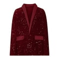 thumbnail image 5 of TKLPEHG Women's Evening Sparkle Sequins Open Front Balzers V Neck Long Sleeve Business Casual Blazer Jackets (Red,XXXL), 5 of 6