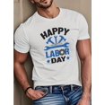 thumbnail image 1 of Men'S Happy Labor 100% Cotton T-Shirt - Casual Crew Neck, Short Sleeve with Tools Graphic Design, Comfortable Fabric, Ideal for Celebration, Machine Washable, 1 of 6