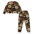 thumbnail image 5 of Yuyamidu Mushroom Ladies Sleepwear Set Daisy Long Sleeve Pajamas for Women Size 2XL Music Note Pajama Outfits Cozy Sleep Set of 2 Fall Winter Jogger Yoga Homewear, 5 of 7