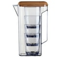 thumbnail image 3 of GOOHOCHY 1600ML Plastic Clear Cold Water Pitcher Wooden Lid Water Kettle Juice Tea Pot, 3 of 8
