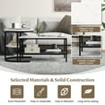 thumbnail image 4 of Amijoy a Coffee Table Set Of 2, Detachable Rectangular Table And Round Table Set, Artificial Marble Tabletop, Metal Frame, Black And White Color, 4 of 7