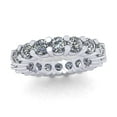 thumbnail image 2 of Natural 4.25Ct Round Cut Diamond Classic Shared Prong Women's Anniversary Wedding Eternity Band Ring Solid 14k White Gold I SI2, 2 of 3
