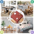thumbnail image 4 of Red Christmas Reindeer Pattern Square Tablecloth,Waterproof Square Table Cover,Wipeable Spillproof Washable Table Cover for Home Kitchen Party Decor 52"x52"(132x132cm), 4 of 6