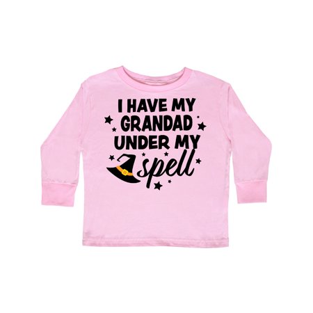 

Inktastic I Have My Grandad Under My Spell with Cute Witch Hat Gift Toddler Boy or Toddler Girl Long Sleeve T-Shirt