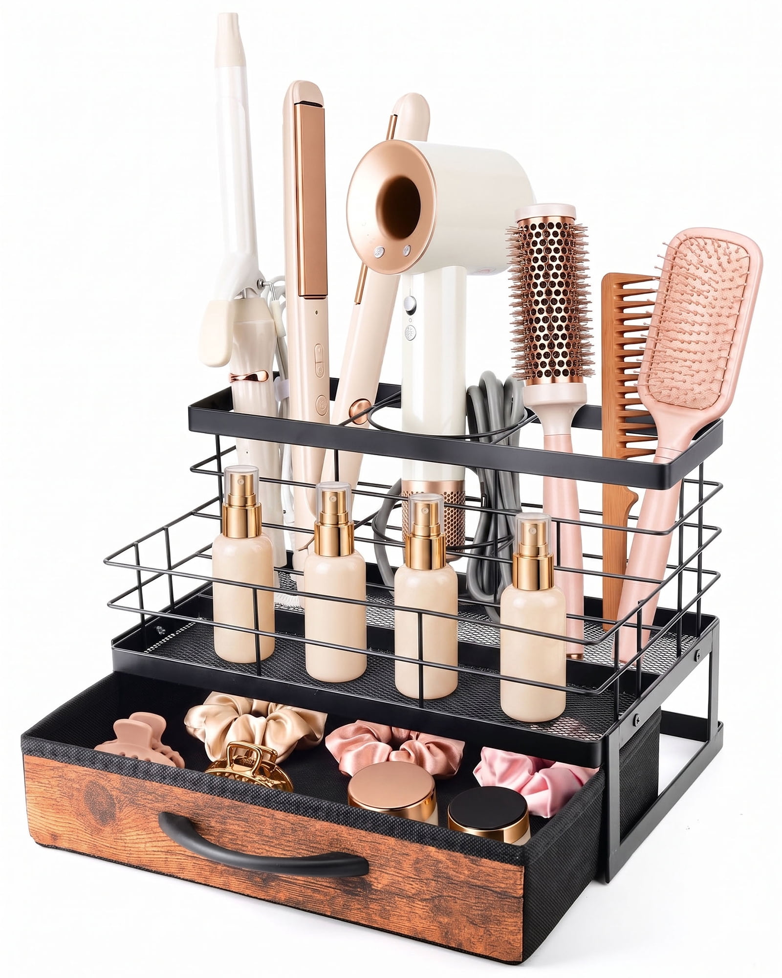 aufbewahrung büro Ablage Tisch Organizer Office mit 7 Fächern aus Rattan Farbe:High Painting Red main image 1