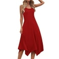 thumbnail image 6 of EINCcm Women's Casual Summer Dress Sleeveless Crewneck Dress Handkerchief Hem Midi Tank Dresses Beach Long Dress, 6 of 8