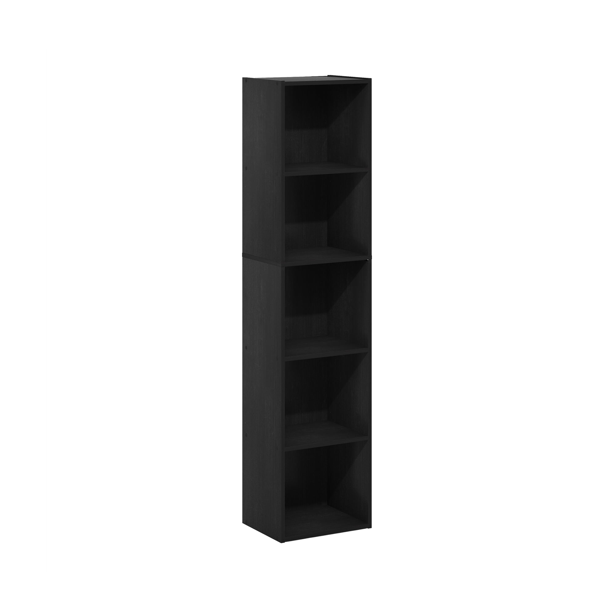 HOMLUX 9" x 12" x 52" Storage Shelf 5 Tier Cube Bookcase, Suitable for Small Space, Black