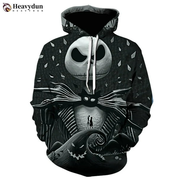 Sudadera con capucha con estampado 3D de Jack And Sally para hombre ropa de calle informal regalo de Halloween pesadilla antes de Navidad 2023 Walmart en linea
