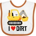 thumbnail image 3 of Inktastic Construction Truck I Love Dirt Boys or Girls Baby Bib, 3 of 4