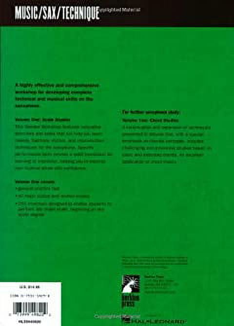 Technique of the Saxophone: Technique of the Saxophone - Volume 1: Scale Studies (Paperback)