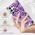thumbnail image 2 of Designed for Samsung Galaxy S23 Ultra 6.8 inch Marble Case, Ultra Thin Girls Women Polished Plating Flexible Soft TPU IMD Protective Case Cover for Samsung Galaxy S23 Ultra - Darkpurple, 2 of 5