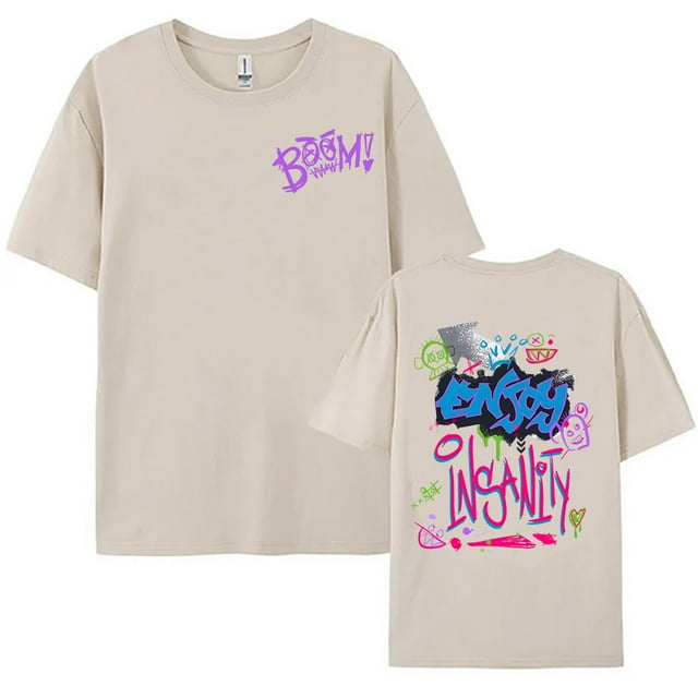 Jinx T-shirt Imprimé Singe Arcane, Manches Courtes, Coton, Décontracté, Graphique, Grunge