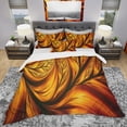 thumbnail image 2 of Designart 'Golden Leaf' Modern & Contemporary Duvet Cover Set, 2 of 4