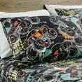 thumbnail image 2 of Chezmoi Collection 3-Piece Kids/Teens Monster Trucks Sheet Set - Soft Microfiber Multi-Color Printed Monster Truck Racing Fun Kids Sheets, Twin Size, 2 of 9