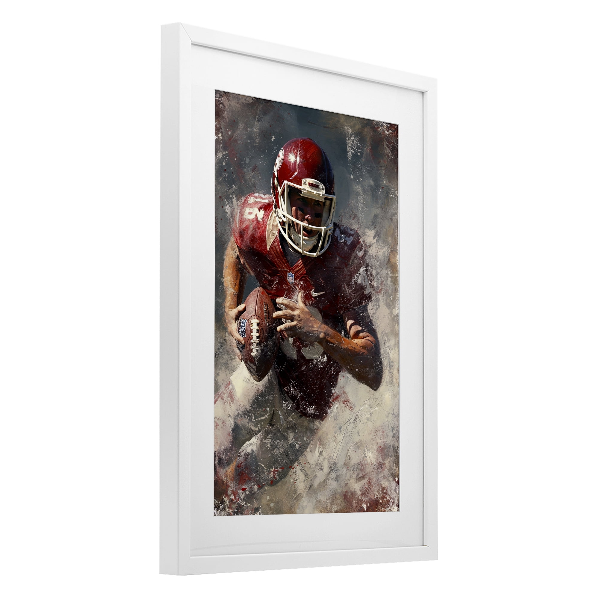 Stupell Industries Eye On The End Zone White Framed Print Under Glass, design by Ray Powers