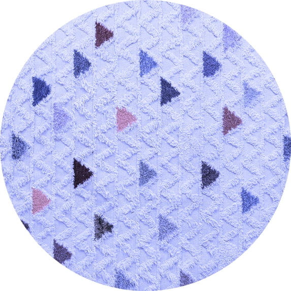 Ahgly Company Indoor Round Solid Blue Modern Area Rugs, 8' Round