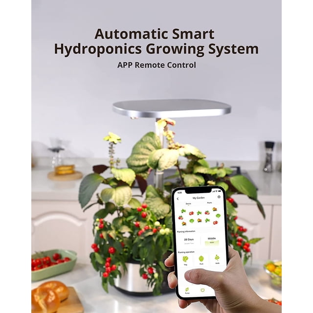 Edtara 12-Pod Hydroponic Planter, Indoor Garden System With 120 Led 30w Grow Light
