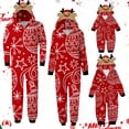 thumbnail image 1 of Pyjamas de Noël Assortis avec Capuche, Tenues de Famille Assorties, Pyjamas de Noël Confortables, Parfaits pour les Fêtes (Rouge), 1 of 4