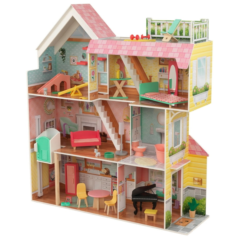 Barbie Doll House-KidKraft-3 Floors, Patio, Spiral Staircase,  Elevator-Furnished