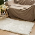 thumbnail image 2 of White Sheepskin Rug 2x3 Faux Fur Sheepskin Rug for Living Room Fluffy Washable Rugs for Bedroom Luxury Room Decor Furry Rugs Rectangle,Beige, 2 of 7