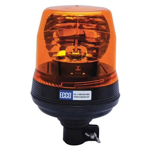 Ecco Safety Group ECC5810A Pipe Mount Low Profile Rotating Beacon Light, Amber