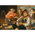 thumbnail image 3 of Follower of Eberhard Keil 24x18 Black Modern Framed Museum Art Print Titled - Young Men Playing Cards and a Bagpipe Player; Allegory of Hearing and Sight, 3 of 5