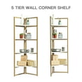 thumbnail image 4 of Topcobe 4 Tier Metal Frame Freestanding Corner Shelf for Bedroom Living Room, 48" Modern Wall Corner Bookcase for Home Office, Gold, 4 of 8