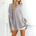 thumbnail image 2 of AherBiu Pajama Tops for Women Long Sleeve Comfy Basic Layer T Shirts Scoop Neck Loose Undershirts Plain Tees, 2 of 7