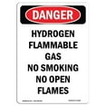 thumbnail image 1 of SignMission OS-DS-A-1218-V-2369 12 x 18 in. OSHA Danger Sign - Hydrogen Flammable Gas No Smoking, 1 of 1