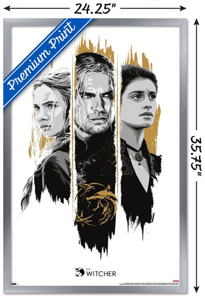 Netflix The Witcher Season 2 - Trio Wall Poster, 22.375" x 34", Framed