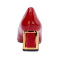 thumbnail image 4 of Ninety Union Blink Square Toe Pump On A Architectural 2.5 Inch Heel, Red, 5, 4 of 5