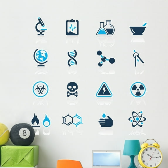 Science Azure Series Wall Decal by Wallmonkeys Peel and Stick Graphic (48 in W x 45 in H) WM158874