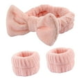 thumbnail image 4 of Diadema para SPA, muñequera, banda para el pelo con lazo, elegante, elástica, para mujeres y niñas, diadema para maquillaje Facial, maquillaje para el Rosa Yinane Muñequeras para lavarse las muñecas, 4 of 8