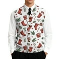 thumbnail image 2 of Resicozy Mens Christmas Vest Xmas Printed V-Neck Holiday Tree Snowflake Fashion Vest Party Winter Tops White 4XL, 2 of 7