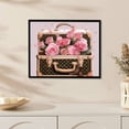 thumbnail image 3 of Nawypu  Fashion and Glam Wall Art Canvas Prints 'Doll Memories-Trunk Full of Flowers' Travel Essentials Home Décor, Pink, Brown, 3 of 4