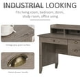 thumbnail image 4 of HOMCOM Computer Desk with Storage Hutch, Drawers, Shelf, Home Office Writing Table Study Workstation with Cable Management, Grey, 4 of 10