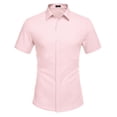 thumbnail image 5 of COOFANDY Men's Business Casual Shirt Dress Shirt Short Sleeve Office Work Shirt Casual Button Up Shirt, 5 of 7
